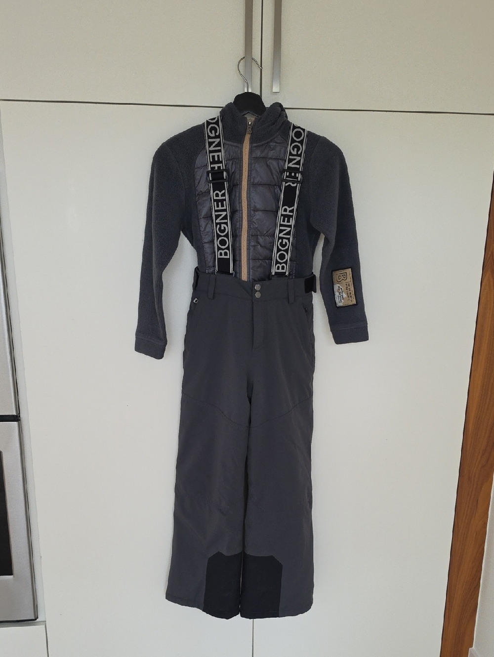 Bogner Charcoal Gray Ski Bib Pants with Fleece